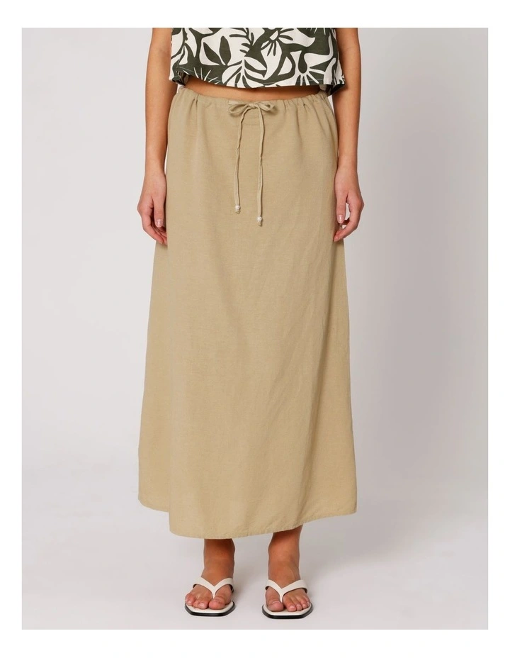 Jakiri Linen Maxi Skirt in Humus image 2