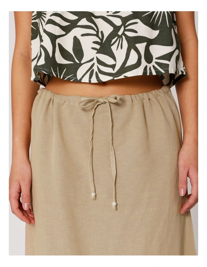 Jakiri Linen Maxi Skirt in Humus image 3