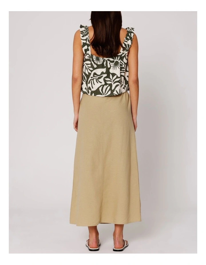 Jakiri Linen Maxi Skirt in Humus image 4