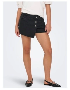 Lesly Mini Skort in Washed Black