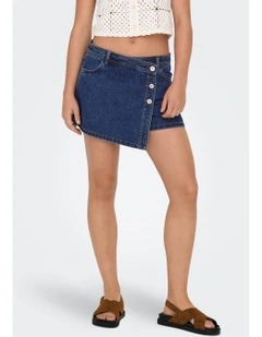 Lesly Mini Skort in Dark Blue Denim