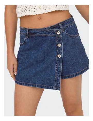 Lesly Mini Skort in Dark Blue Denim