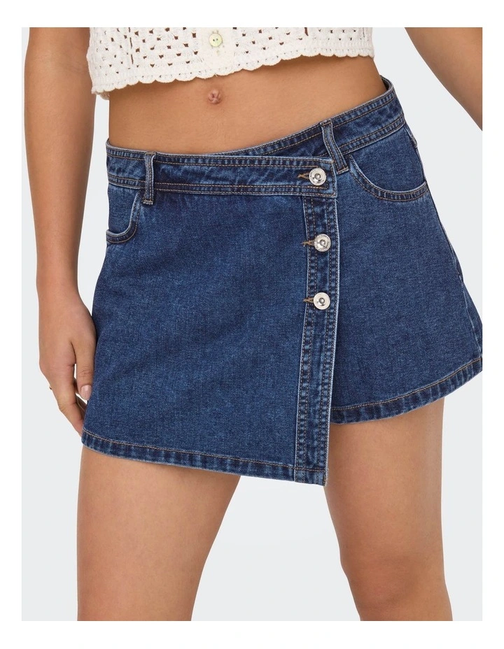 Lesly Mini Skort in Dark Blue Denim image 2