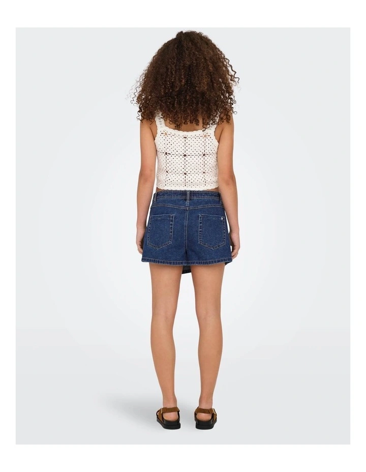 Lesly Mini Skort in Dark Blue Denim image 4