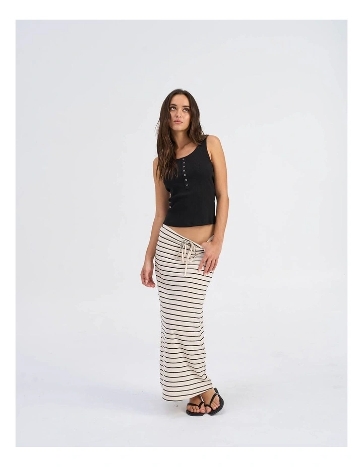 Jana Loose Stripe Skirt in White image 1