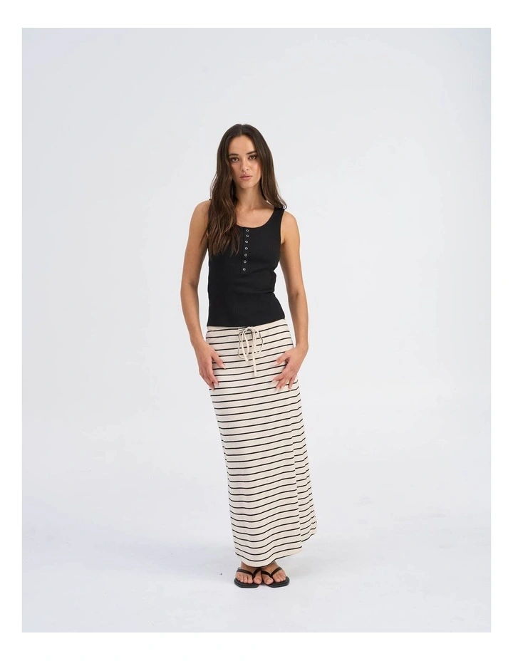 Jana Loose Stripe Skirt in White image 3
