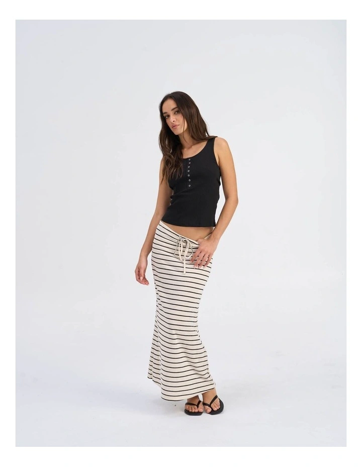 Jana Loose Stripe Skirt in White image 4