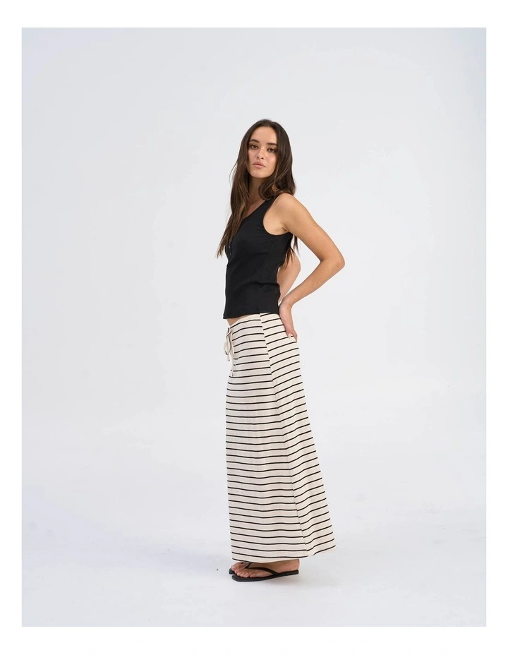 Jana Loose Stripe Skirt in White image 5