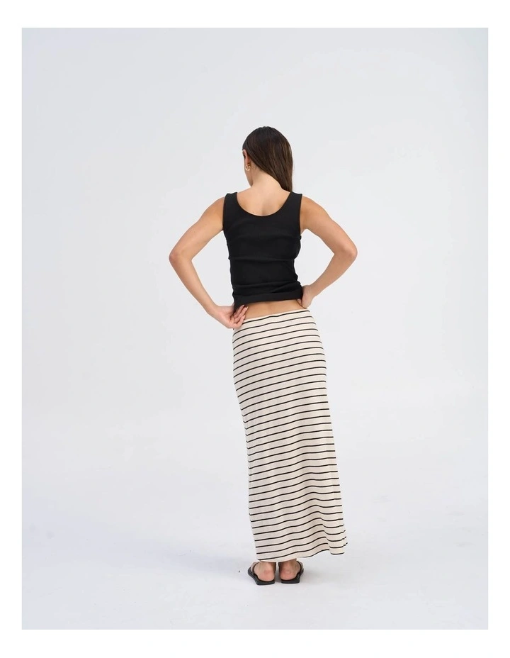 Jana Loose Stripe Skirt in White image 6