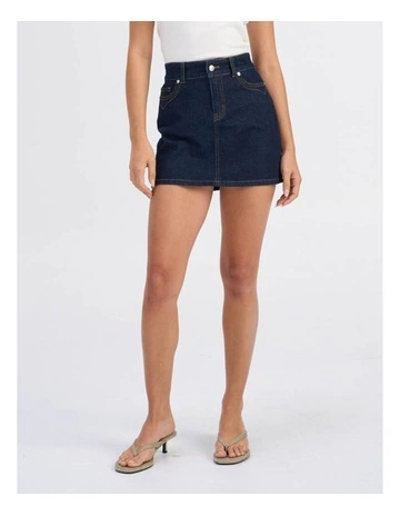 Juicy High Waisted Western Short Denim Skirt