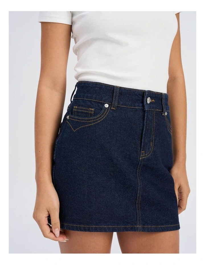 Juicy High Waisted Western Short Denim Skirt image 2