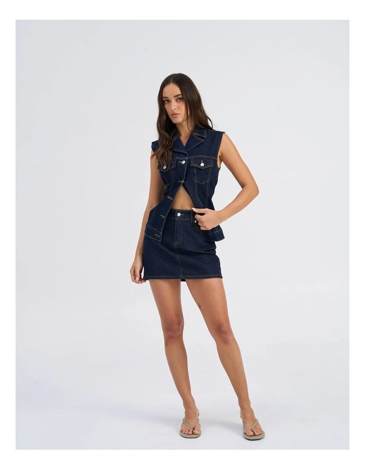 Juicy High Waisted Western Short Denim Skirt image 4