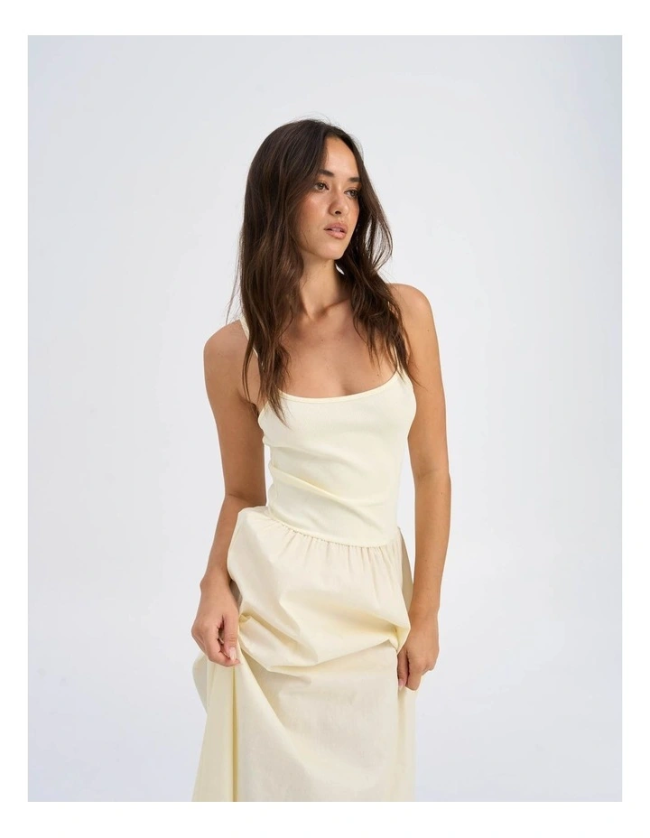 Ravenna Cotton Maxi Dress in Lemon image 2