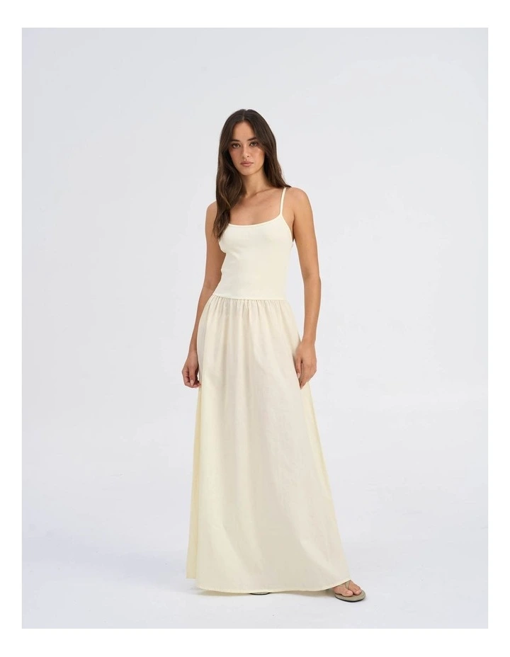Ravenna Cotton Maxi Dress in Lemon image 3