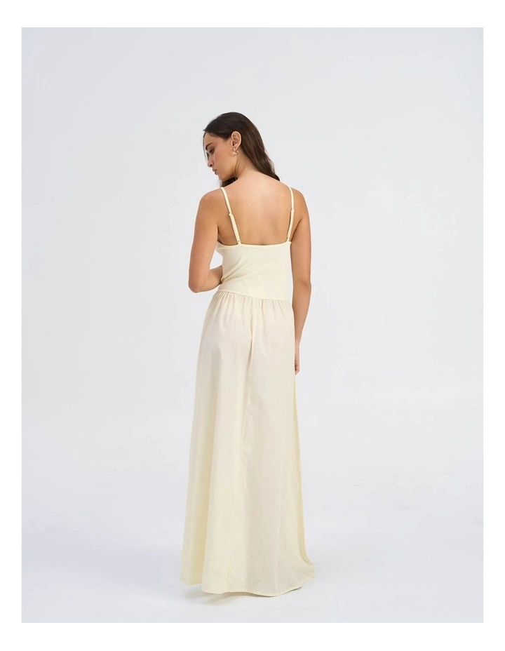 Ravenna Cotton Maxi Dress in Lemon image 5