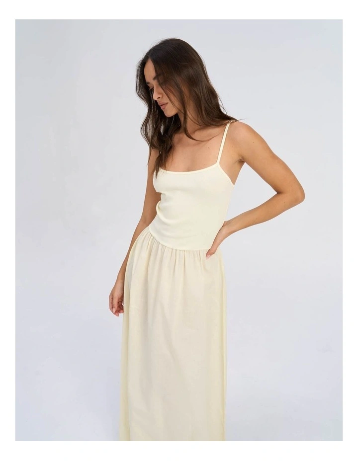 Ravenna Cotton Maxi Dress in Lemon image 6