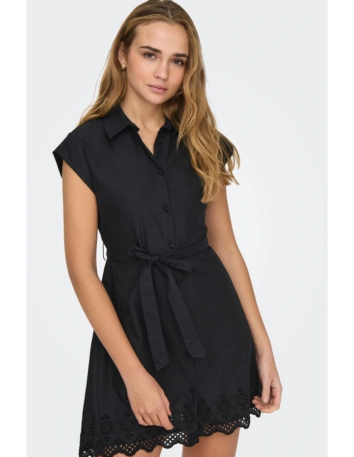 Lou Life Cotton Mini Dress in Black image 2