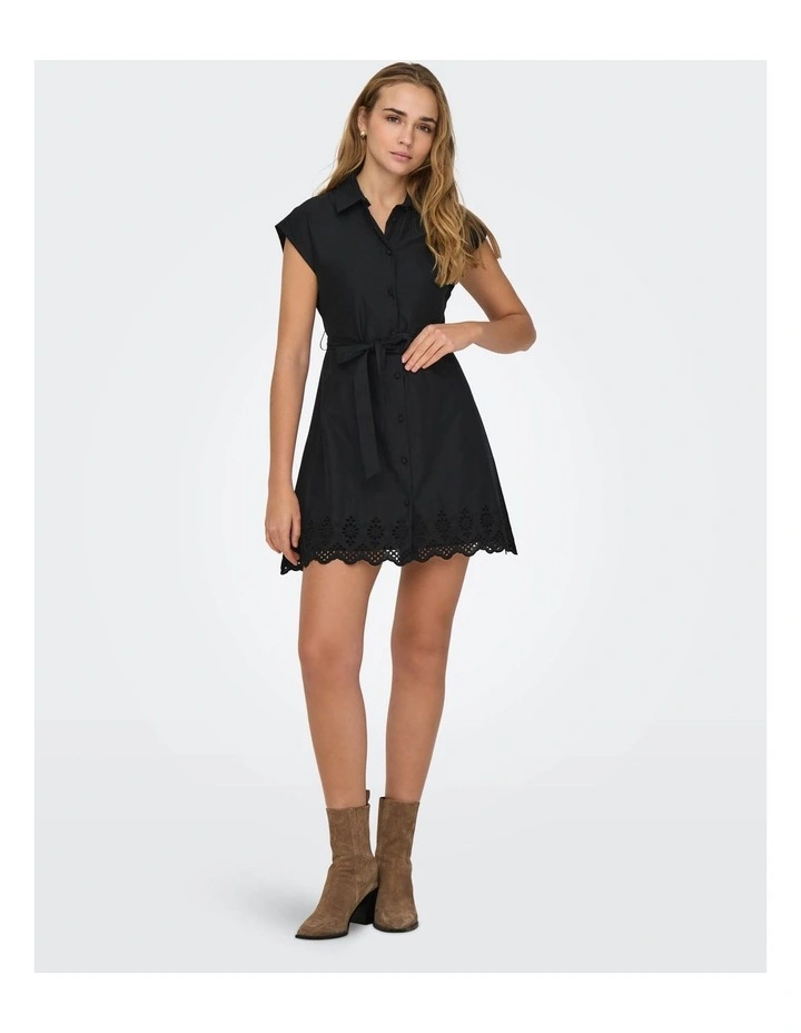 Lou Life Cotton Mini Dress in Black image 3