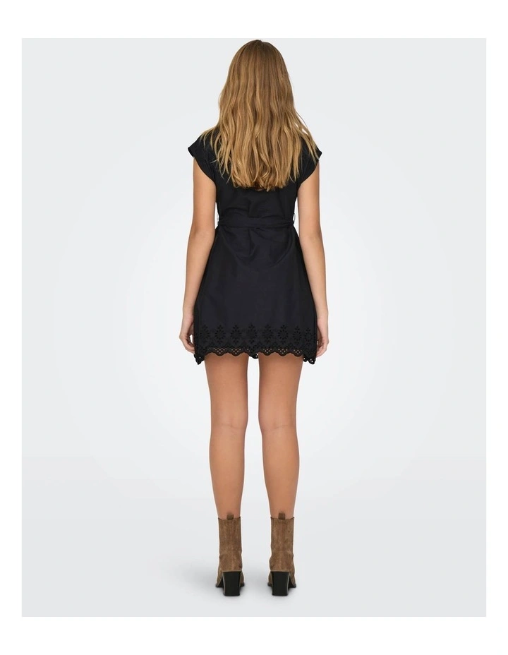 Lou Life Cotton Mini Dress in Black image 4