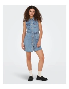 Emily Denim Mini Dress in Blue