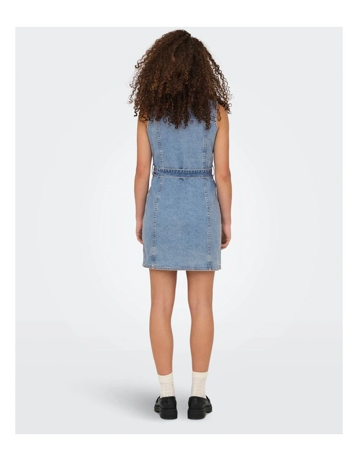 Emily Denim Mini Dress in Blue image 4