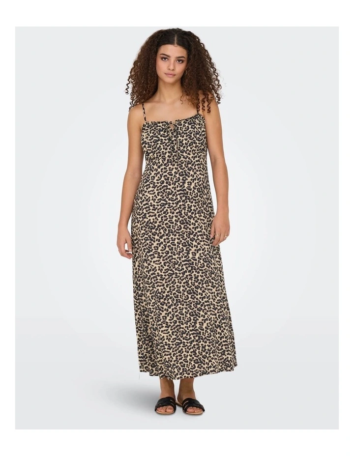 Nelly Life Alexa Printed Midi Dress in Beige image 1