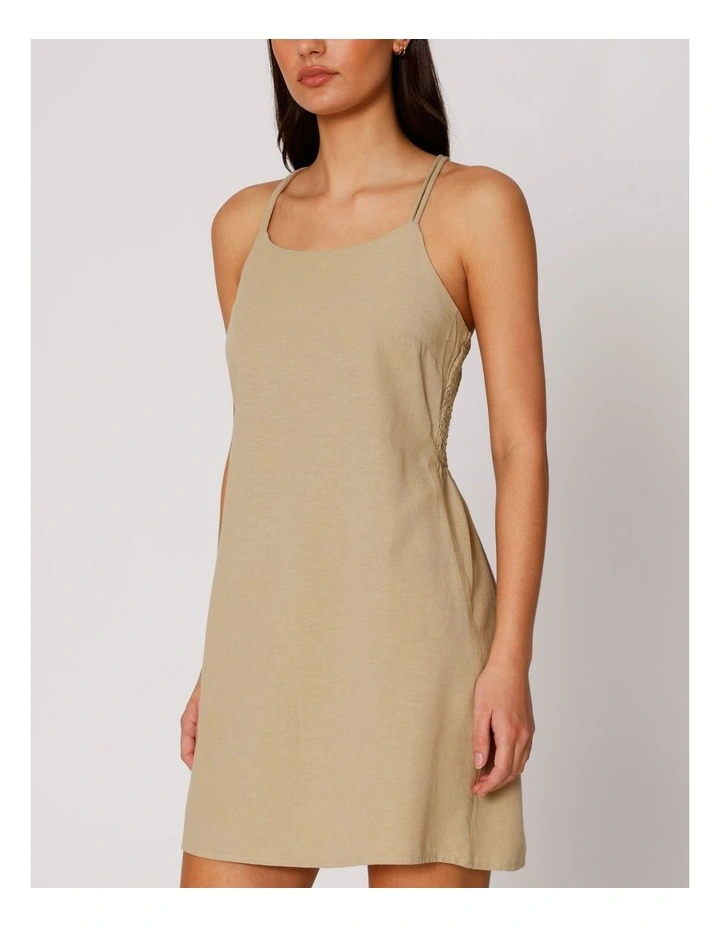 Jakiri Linen Strap Mini Dress in Humus image 1