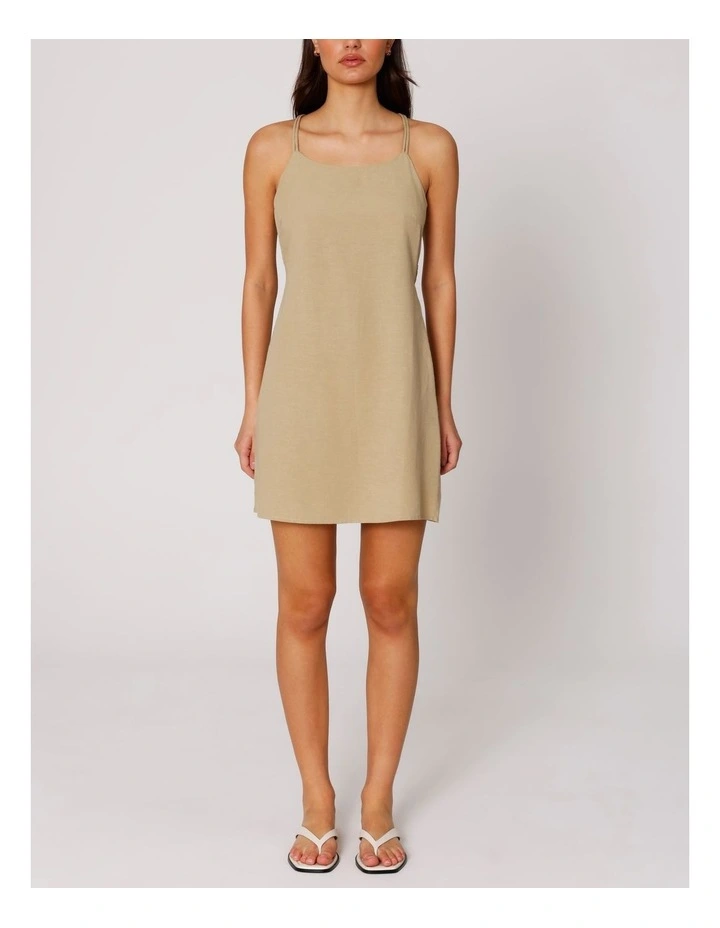 Jakiri Linen Strap Mini Dress in Humus image 2
