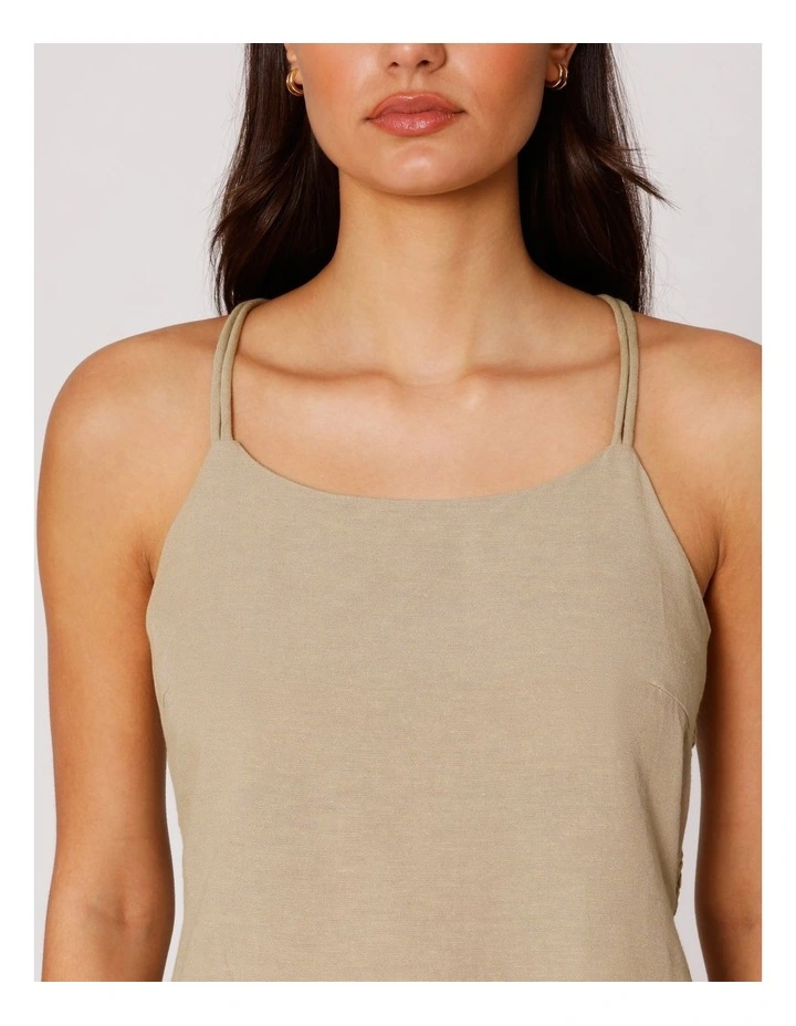 Jakiri Linen Strap Mini Dress in Humus image 3