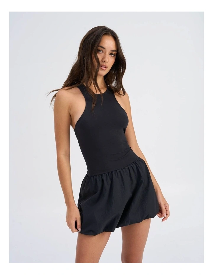 Lia Ballon Mini Dress in Black image 1