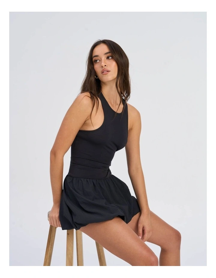 Lia Ballon Mini Dress in Black image 7