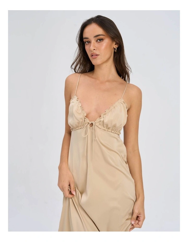 Jane Life Strap Maxi Dress in Beige image 2