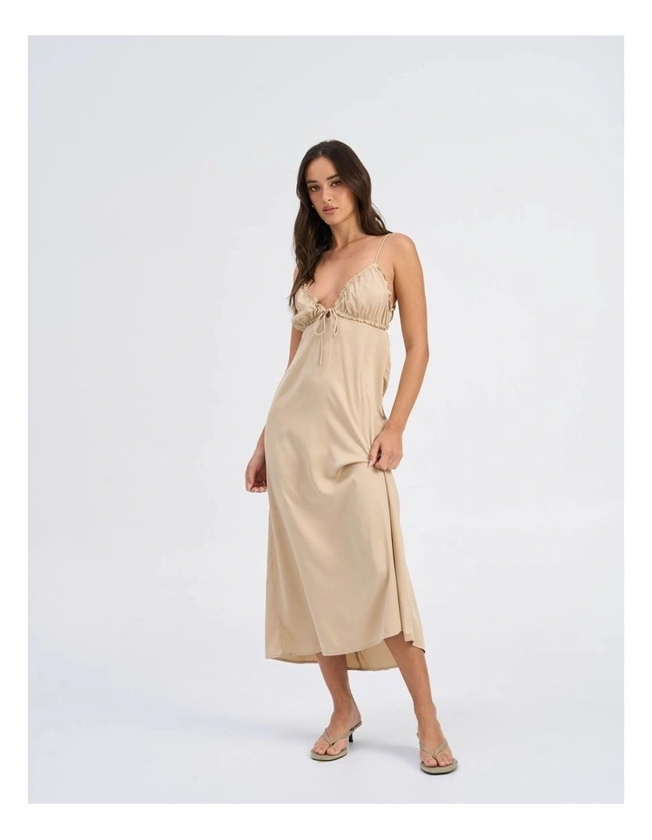 Jane Life Strap Maxi Dress in Beige image 3