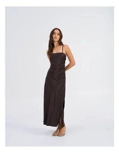 Jane Life Strap Maxi Dress in Chocolate