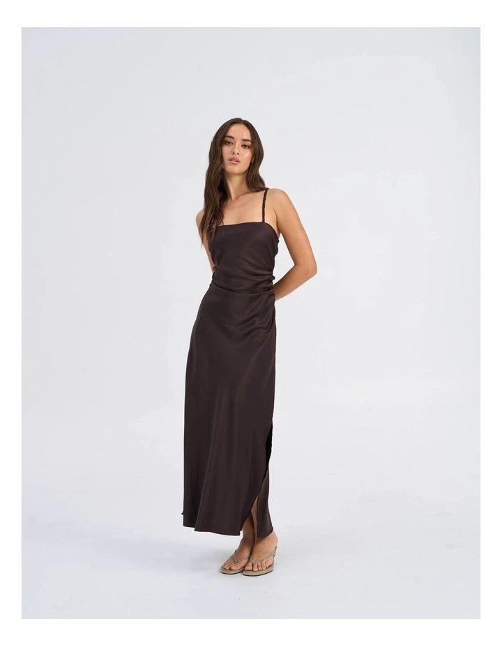 Jane Life Strap Maxi Dress in Chocolate image 1