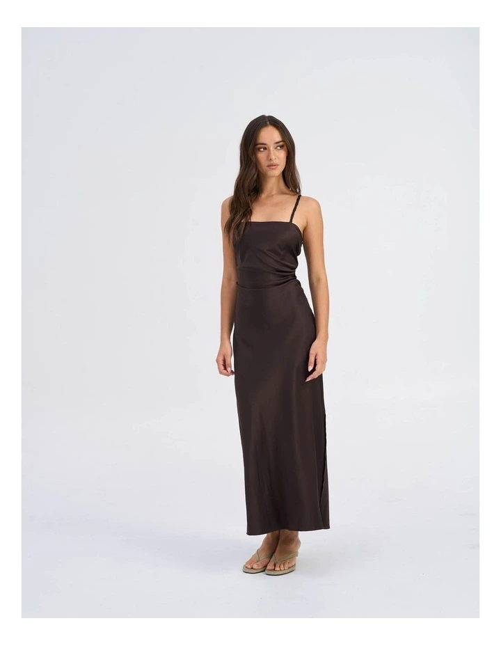 Jane Life Strap Maxi Dress in Chocolate image 3