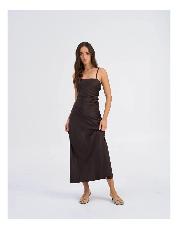 Jane Life Strap Maxi Dress in Chocolate image 4