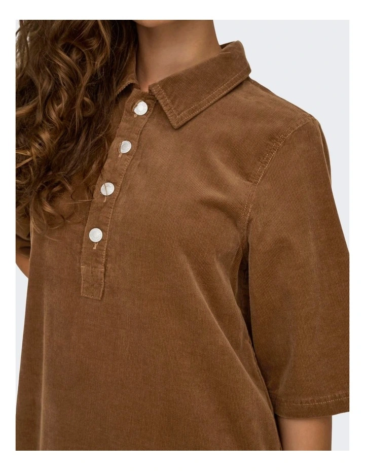 Nessa Cord Mini Dress in Tan image 5