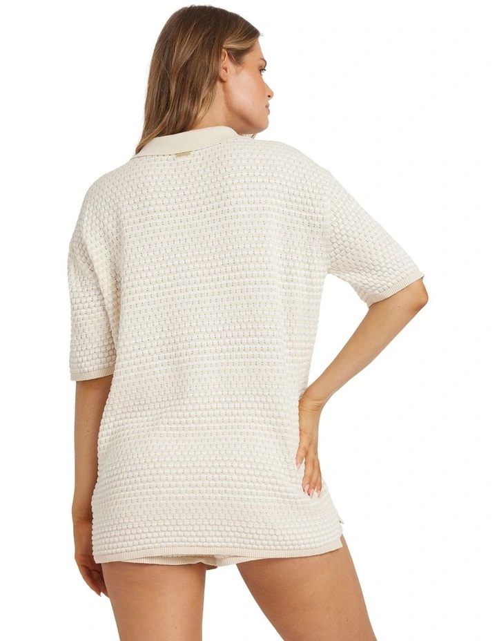 Sun Bubble Button Down Knit Shirt in Whitecap image 2