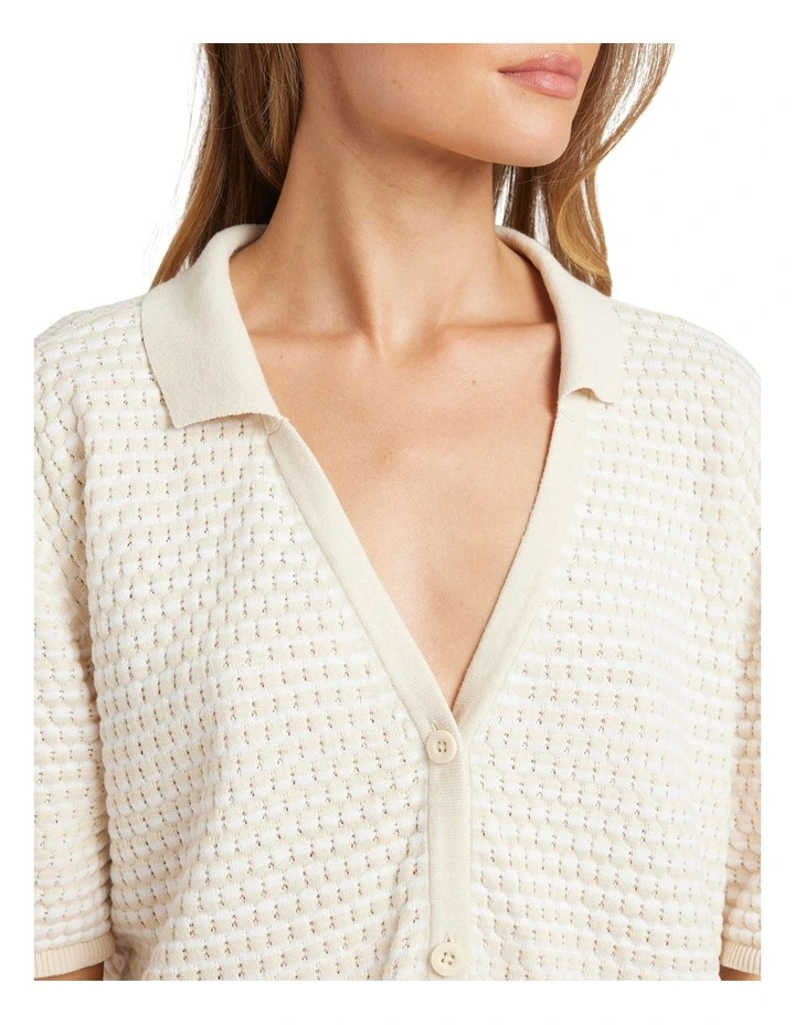 Sun Bubble Button Down Knit Shirt in Whitecap image 4