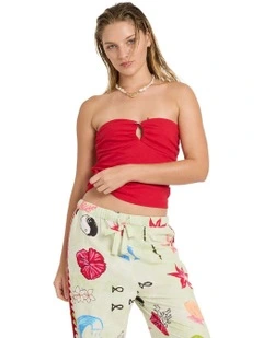 Lottie Hall Tube Top in Red