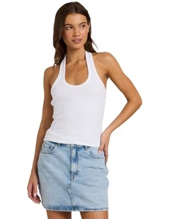 Base Rib Halter Tank Top