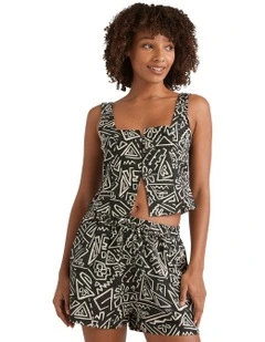 Feelin Free Tank Top in Black/White