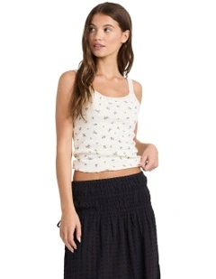 In Bloom Tank Top in White