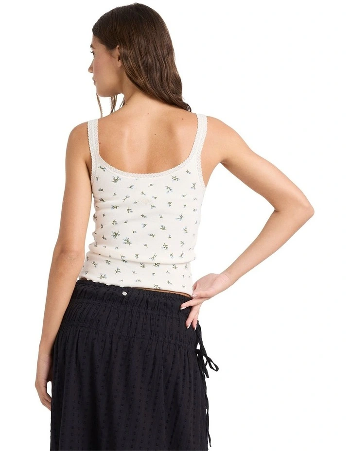 In Bloom Tank Top in White image 2