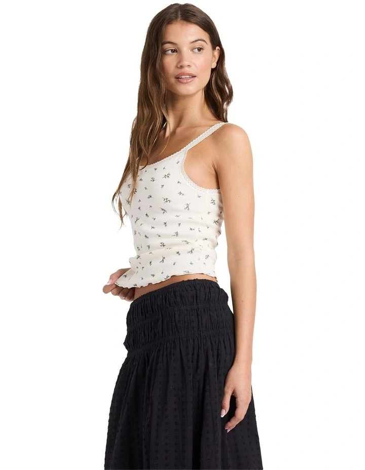 In Bloom Tank Top in White image 3