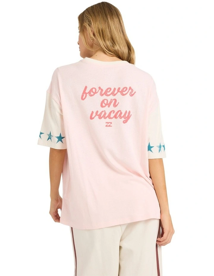 Tropics Co Ringer T-shirt in Rose Water image 2