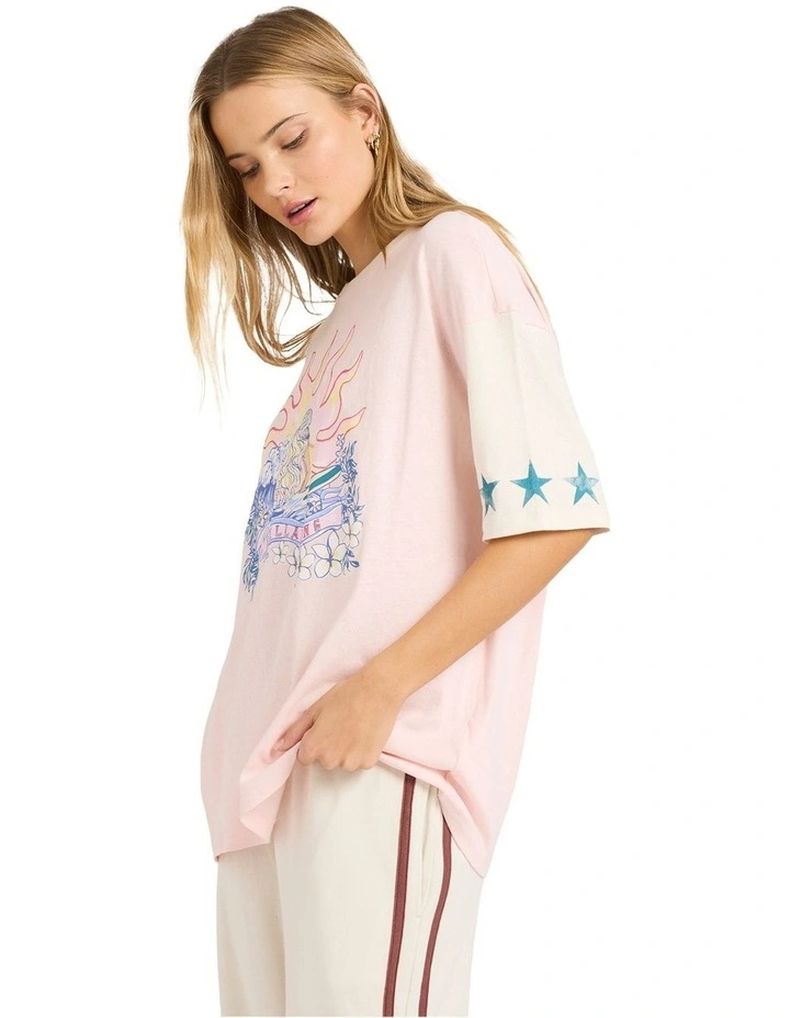 Tropics Co Ringer T-shirt in Rose Water image 3