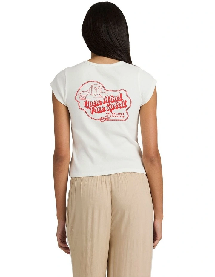 Ribbed Slim T-shirt in White image 2