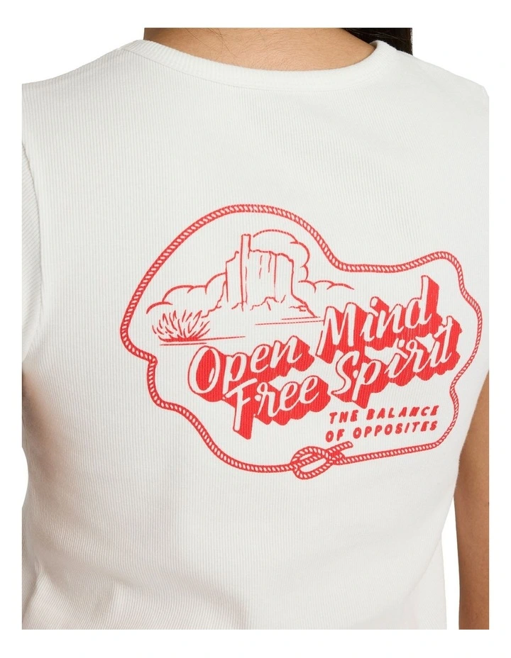 Ribbed Slim T-shirt in White image 4